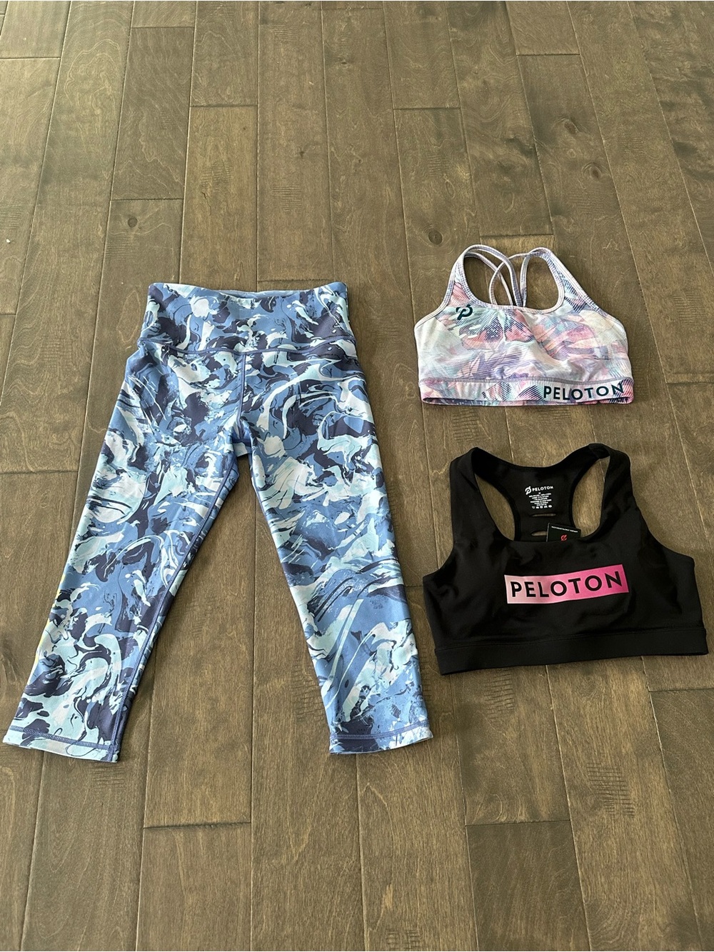 Peloton Blue Marble Capri Leggings